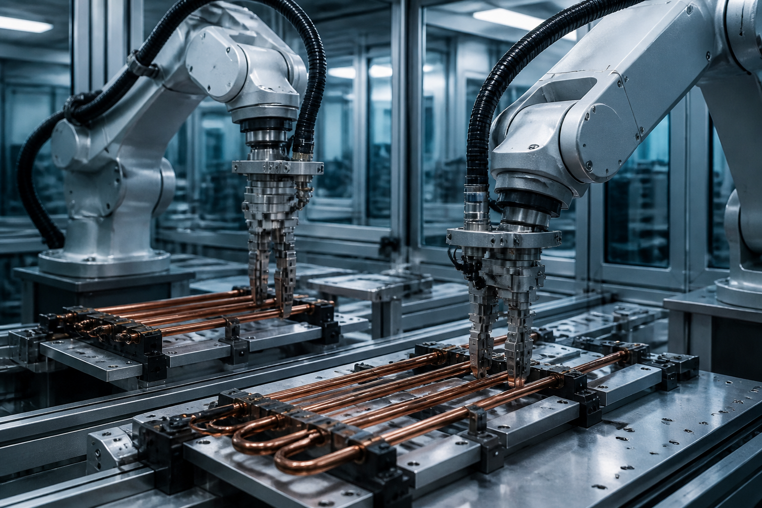 Home complete manufacturing system for heat pipe production.